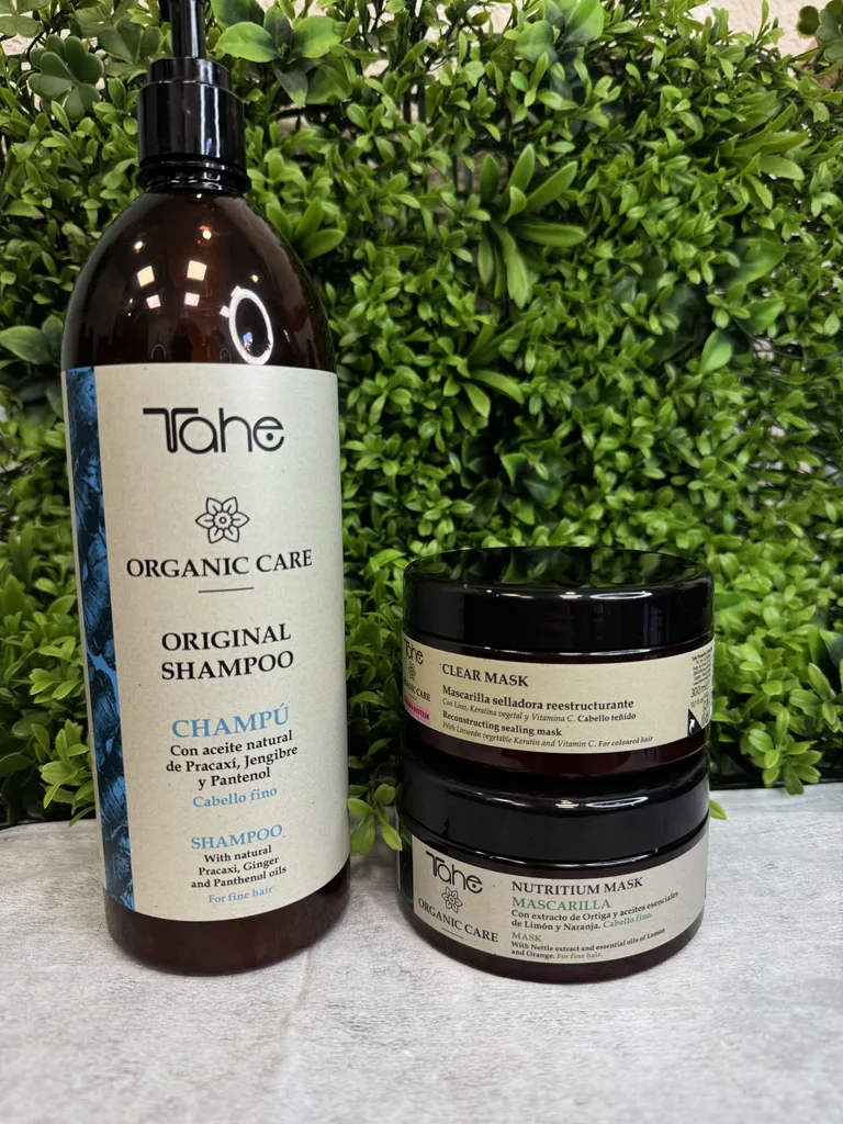Tahe Organic Care Original, champú y mascarillas para cabello fino